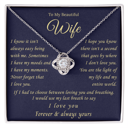 Jewelry for My Wife, the Best Gifts for Wife, Love Knot Necklace Gifts for Soulmate