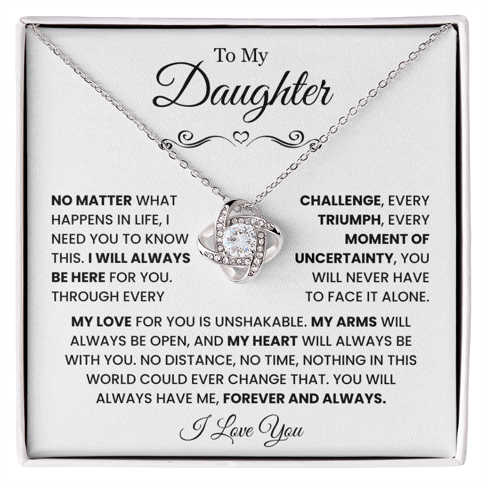 To My Daughter Necklace From Dad and Mom with Message Card
