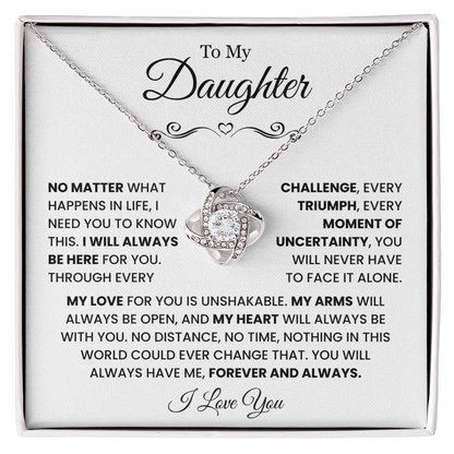 To My Daughter Necklace From Dad and Mom with Message Card