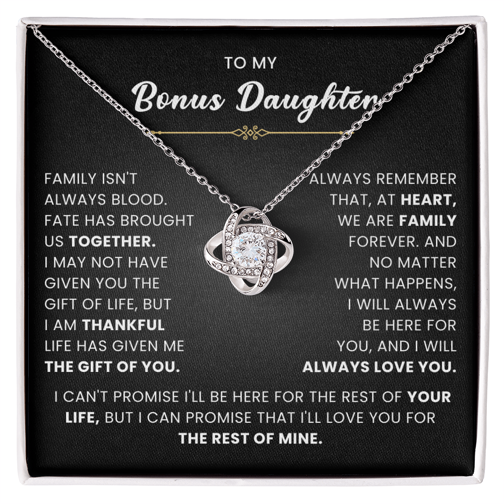To My Wonderful Daughter-in-law - You Are My Bonus Daughter - Love Knot Necklace