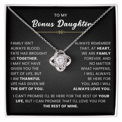 To My Wonderful Daughter-in-law - You Are My Bonus Daughter - Love Knot Necklace