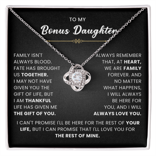 To My Wonderful Daughter-in-law - You Are My Bonus Daughter - Love Knot Necklace