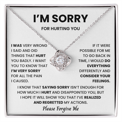 I'm Sorry Necklace for Her Apology Gifts Mothers Day Jewelry for Wife, Birthday, Valentines