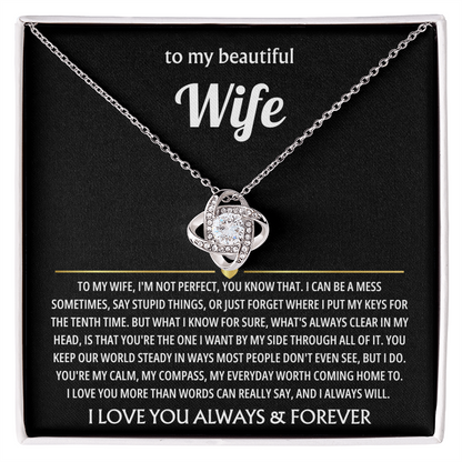 Best Present for Wife - The Day I Met You, My Life Changed - Love Knot Necklace