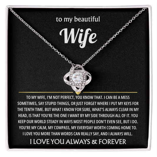 Best Present for Wife - The Day I Met You, My Life Changed - Love Knot Necklace