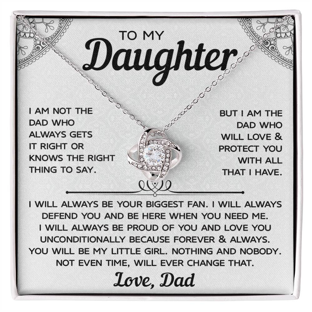 To My Daughter - Believe in Yourself - Love Knot Necklace