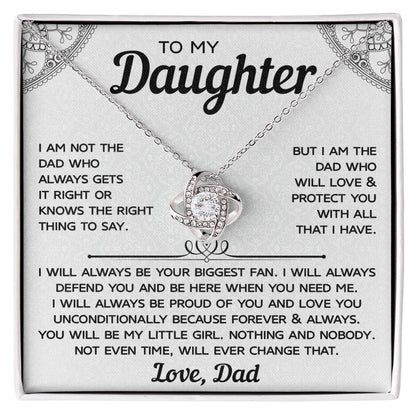 To My Daughter - Believe in Yourself - Love Knot Necklace