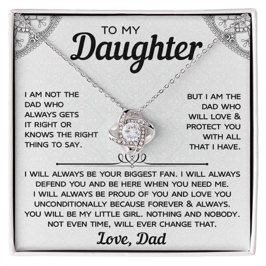 To My Daughter - Believe in Yourself - Love Knot Necklace