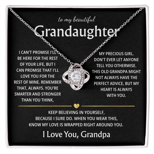 To My Granddaughter - I Will Forever Love You -  Love Necklace