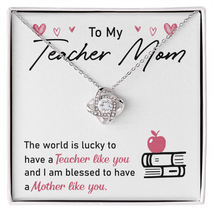 To My Teacher Mom Gift from Son or Daughter | Best Selling 2026 Strength and Love Necklace