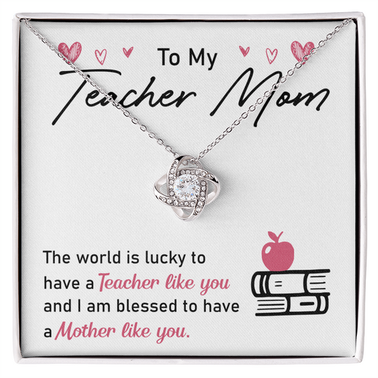 To My Teacher Mom Gift from Son or Daughter | Best Selling 2026 Strength and Love Necklace