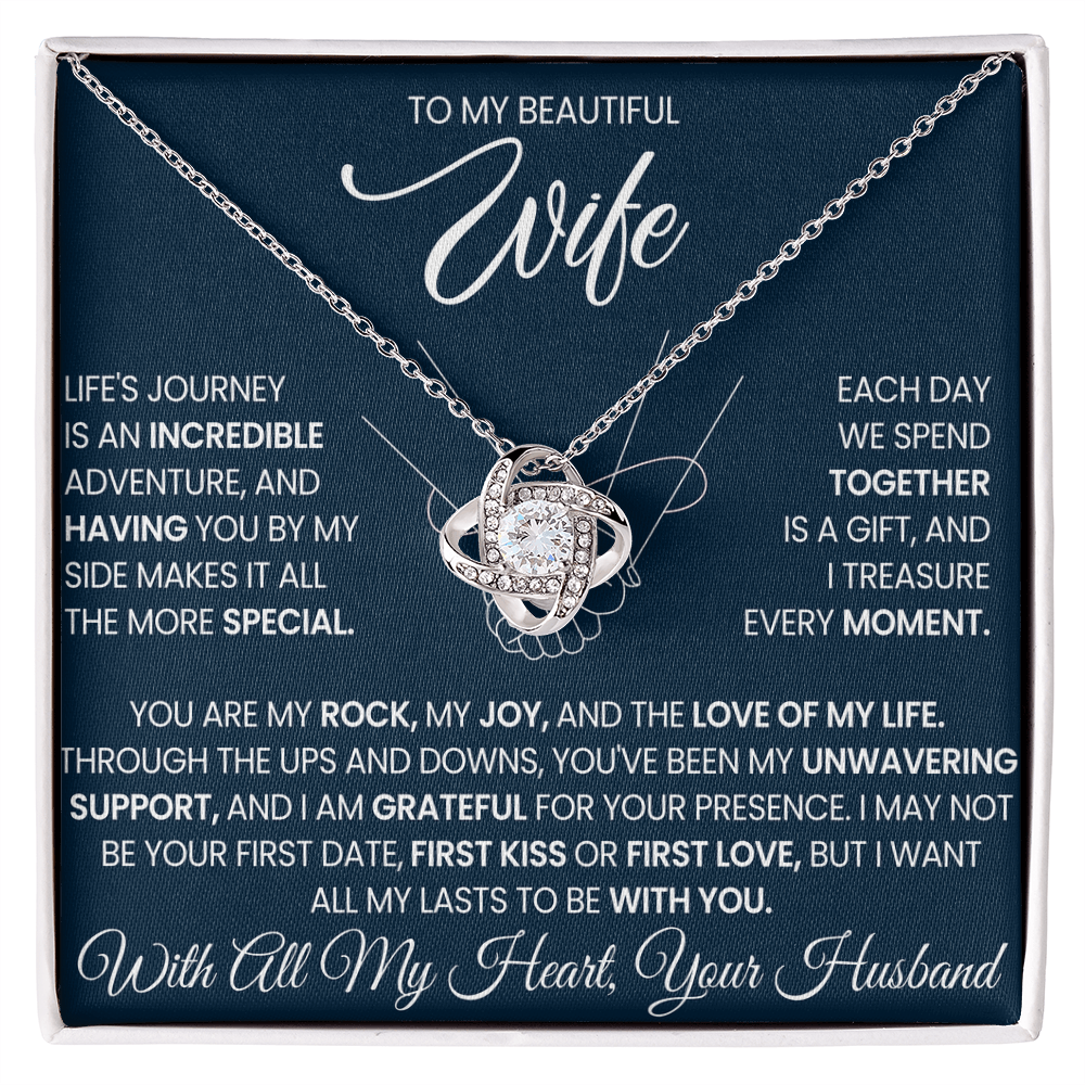 To My Wife - I Love You Forever & Always - Love Knot Necklace