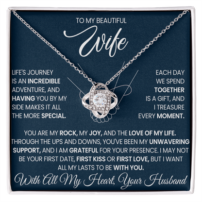 To My Wife - I Love You Forever & Always - Love Knot Necklace