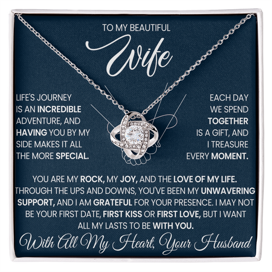 To My Wife - I Love You Forever & Always - Love Knot Necklace