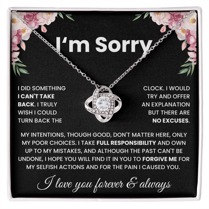 I'm Sorry My Love Necklace – Romantic Apology Gift for Wife or Girlfriend