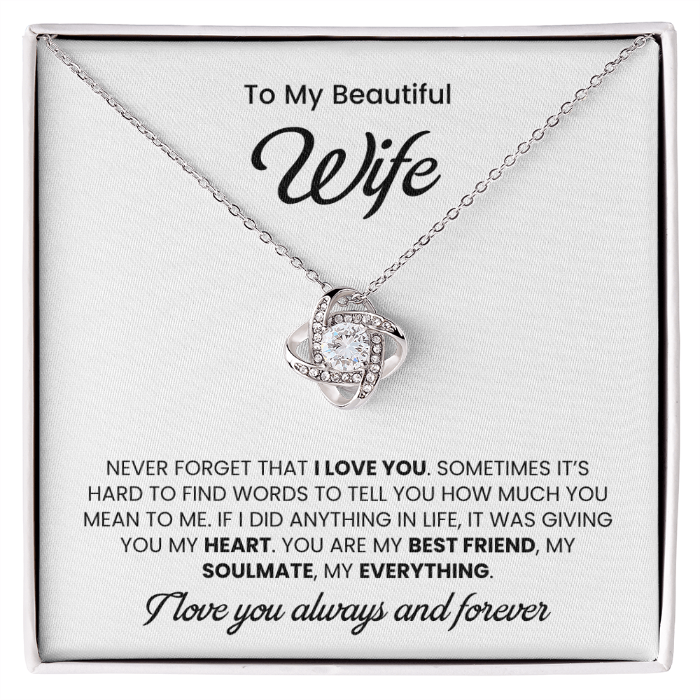 To My Wonderful Wife –  My Every Tomorrow is Beautiful Because of You - Necklace