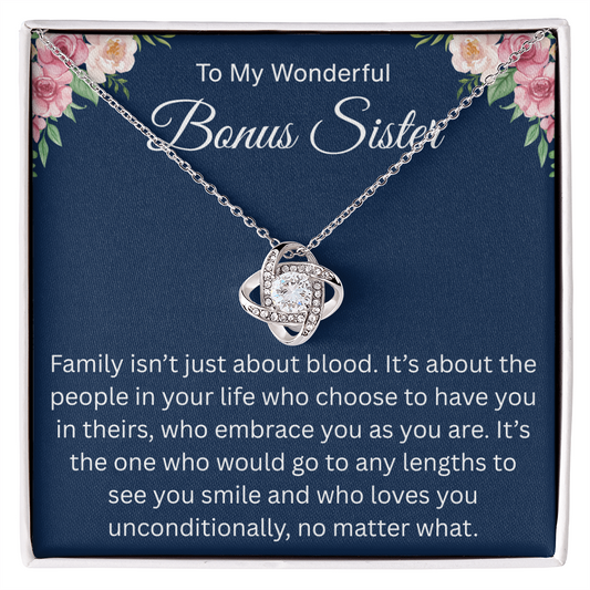 To My Wonderful Bonus Sister - I'm So Lucky to Have You in My Life - Necklace