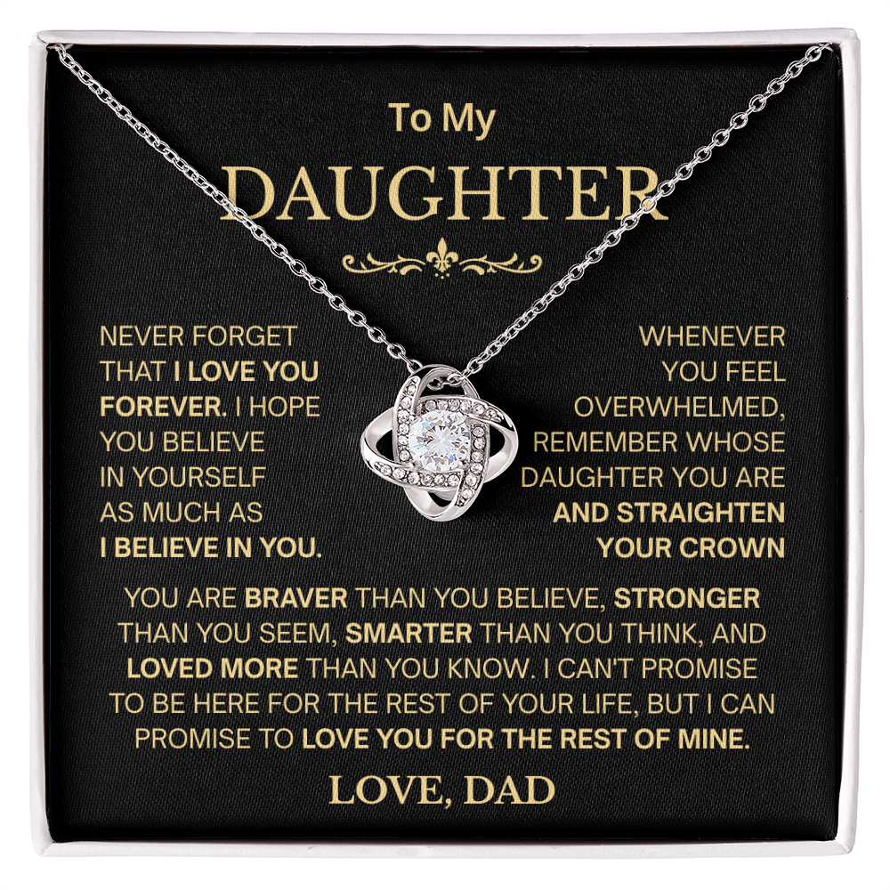 Valentines for Daughter From Dad, Daughter - Proud of You - Necklace