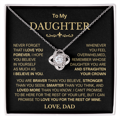Valentines for Daughter From Dad, Daughter - Proud of You - Necklace