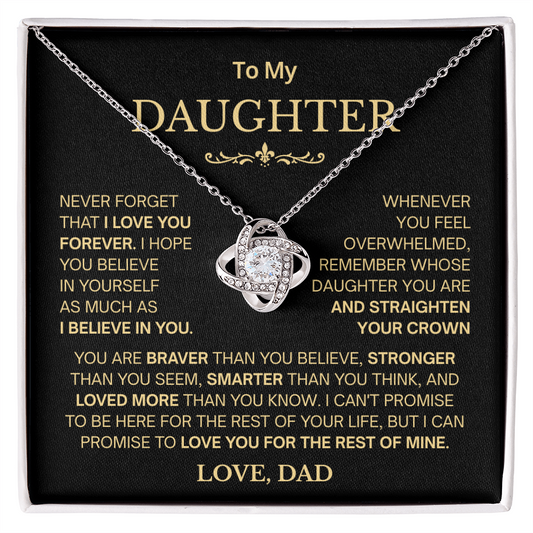 Valentines for Daughter From Dad, Daughter - Proud of You - Necklace