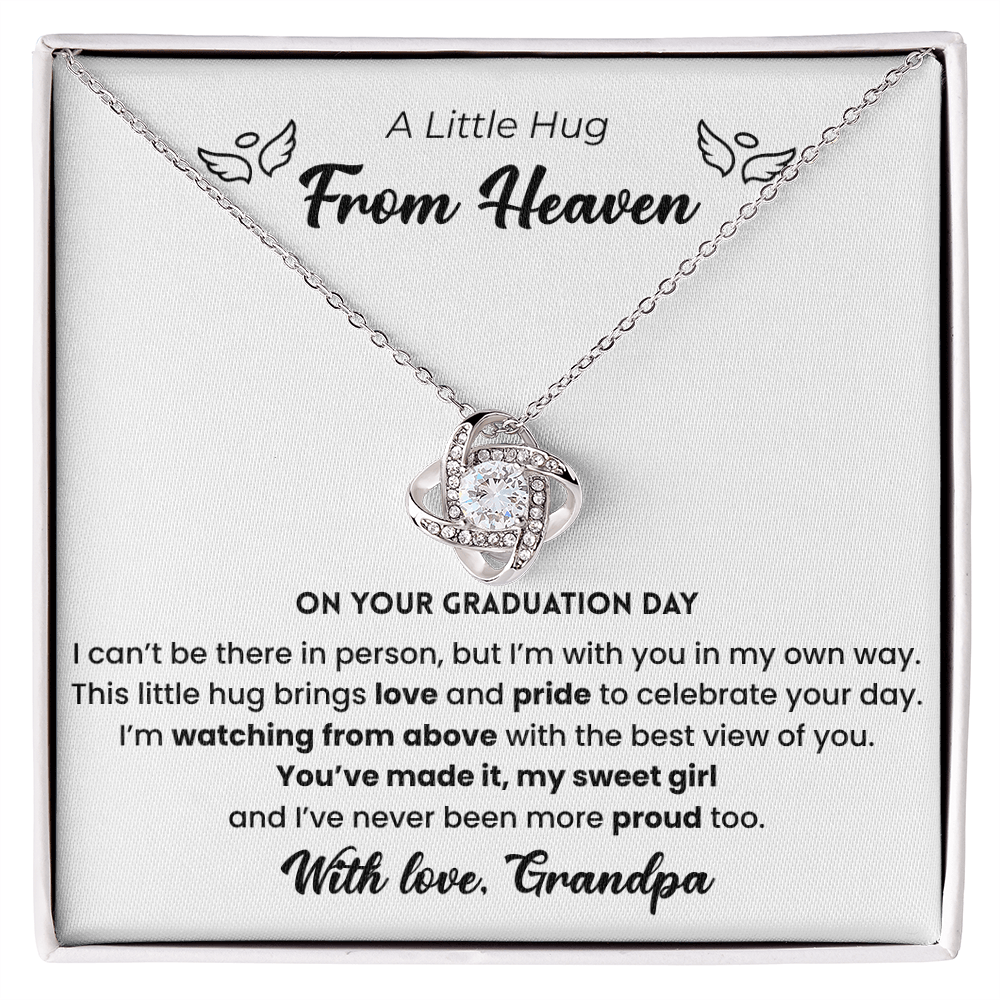 Memorial Necklace For Granddaughter - A Little Hug From Heaven Graduation Gift