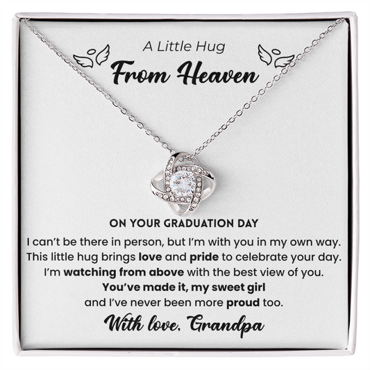 Memorial Necklace For Granddaughter - A Little Hug From Heaven Graduation Gift