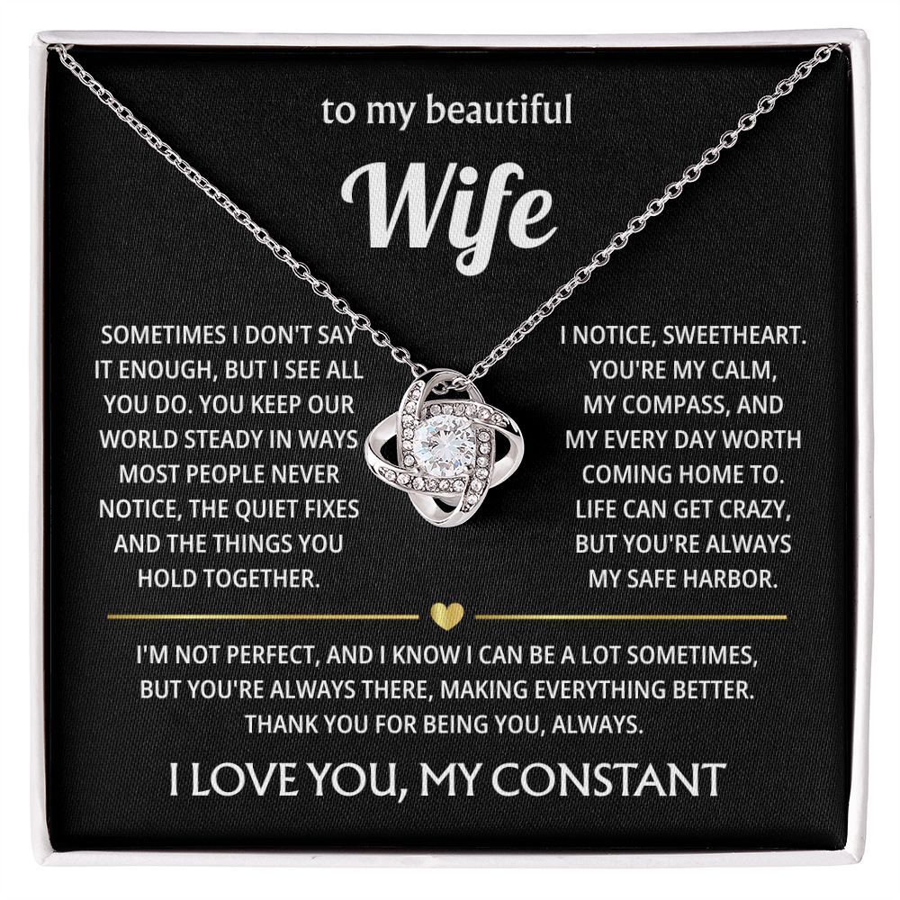 To My Beautiful Wife - I Married You Because I Can't Live Without You - Necklace