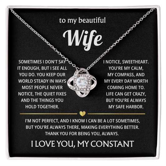 To My Beautiful Wife - I Married You Because I Can't Live Without You - Necklace