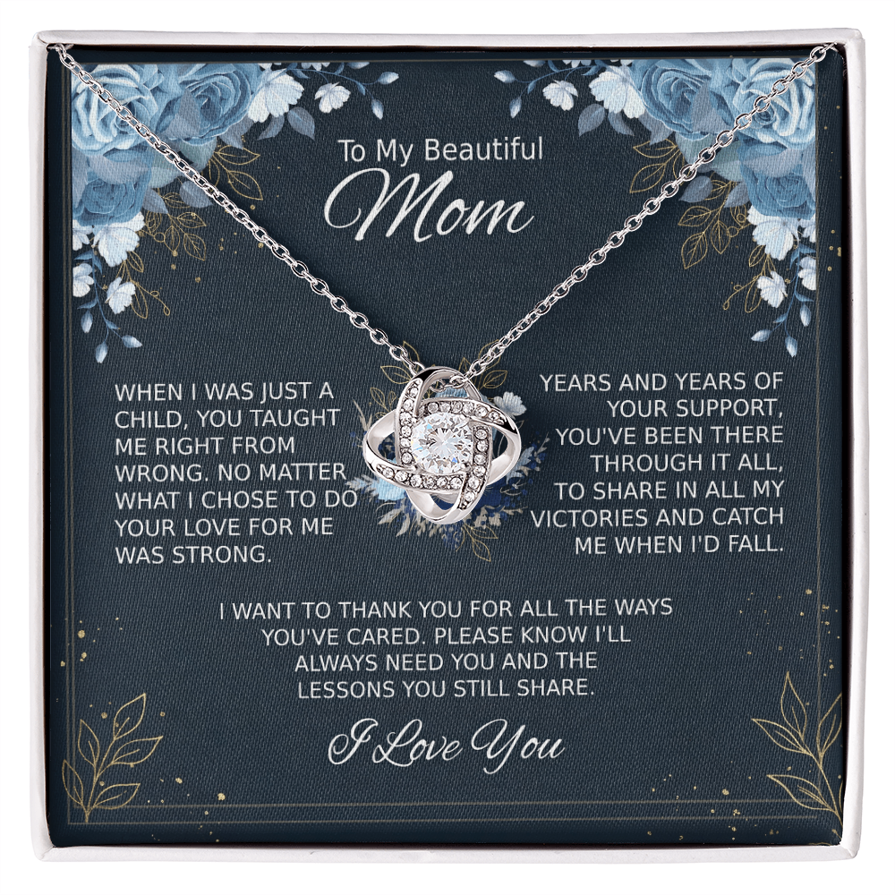 Mom Necklace for Women With Heartfelt Message & Gift Box