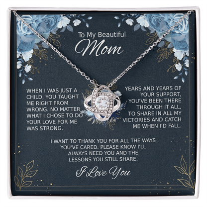 Mom Necklace for Women With Heartfelt Message & Gift Box