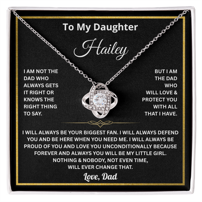 To My Daughter Necklace from Dad, Father Daughter Necklace, Personalize Name Necklace
