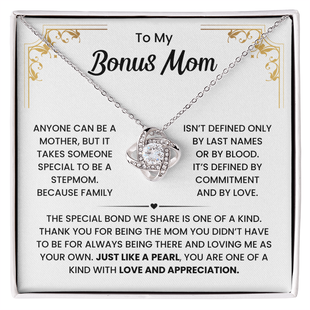 To My Bonus Mom Necklace From Stepson or Stepdaughter - Mother's Day Jewelry Gifts