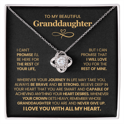 To My Beautiful Granddaughter - I Am Proud of You - Love Knot Necklace