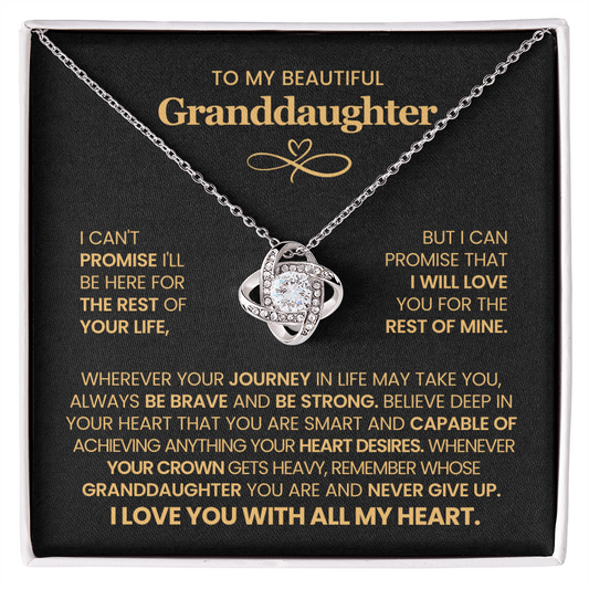 To My Beautiful Granddaughter - I Am Proud of You - Love Knot Necklace