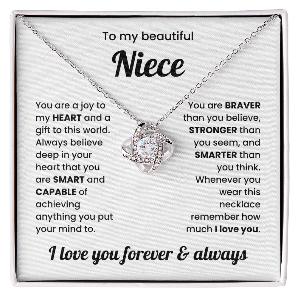 To My Niece Love Knot Necklace – Sentimental Gift for Niece