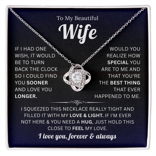 Love Knot Necklace for Women With Gift Box for Romantic, Valentine's Day Gifts