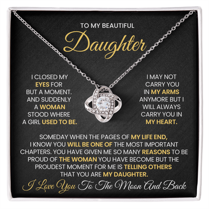 To My Beautiful Daughter Necklace - Never Forget That I Love You