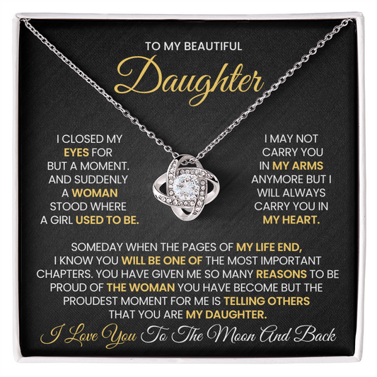 To My Beautiful Daughter Necklace - Never Forget That I Love You