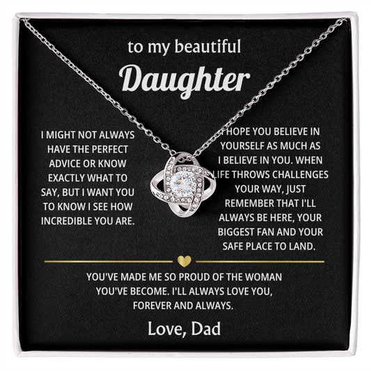 To My Beautiful Daughter – My Love for You Will Last Forever – Heartfelt Keepsake Gift