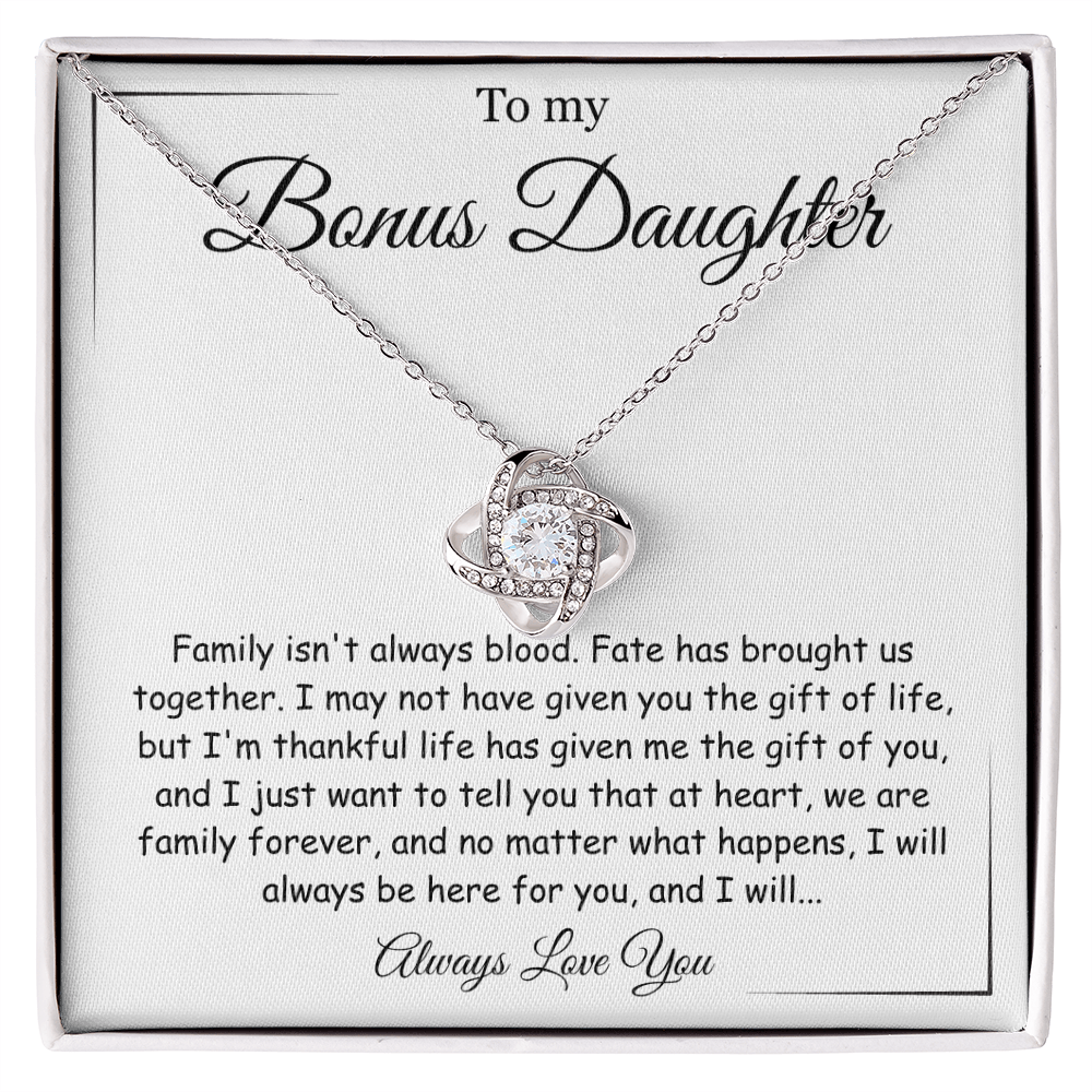 To My Badass Stepdaughter - Love Necklace With Heartfelt Message Card