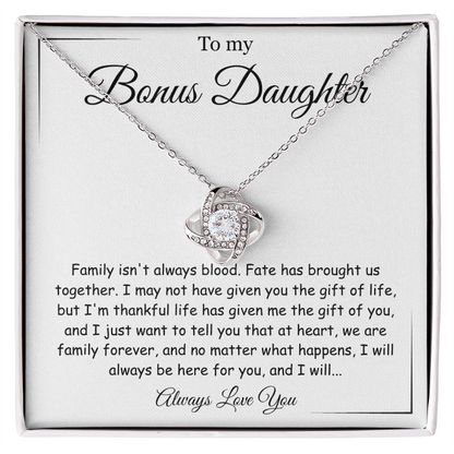 To My Badass Stepdaughter - Love Necklace With Heartfelt Message Card