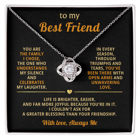 To My Best Friend - You Are Also My Sister - Love Knot Necklace