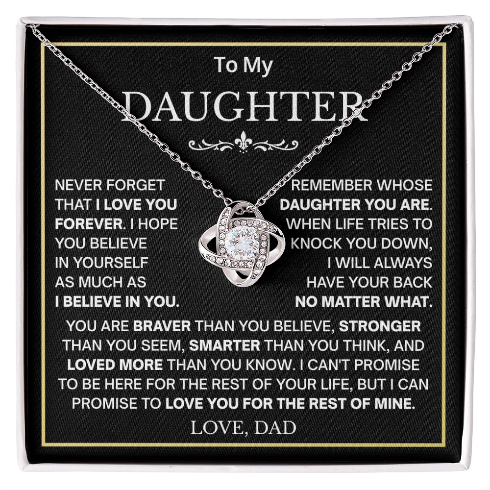 Beautiful Gift for Daughter From Dad Never Forget That I Love You Necklace