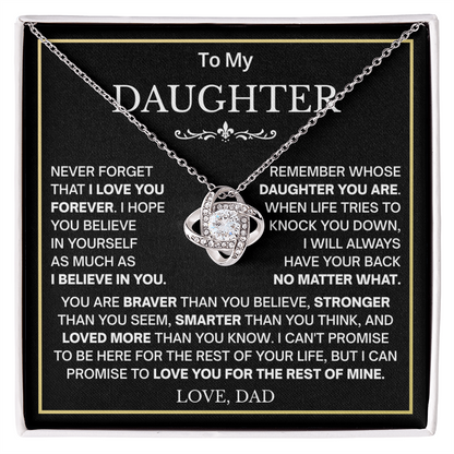 Beautiful Gift for Daughter From Dad Never Forget That I Love You Necklace