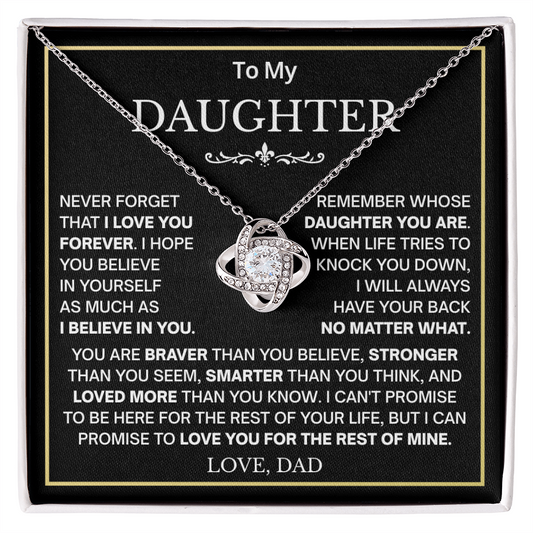 Beautiful Gift for Daughter From Dad Never Forget That I Love You Necklace