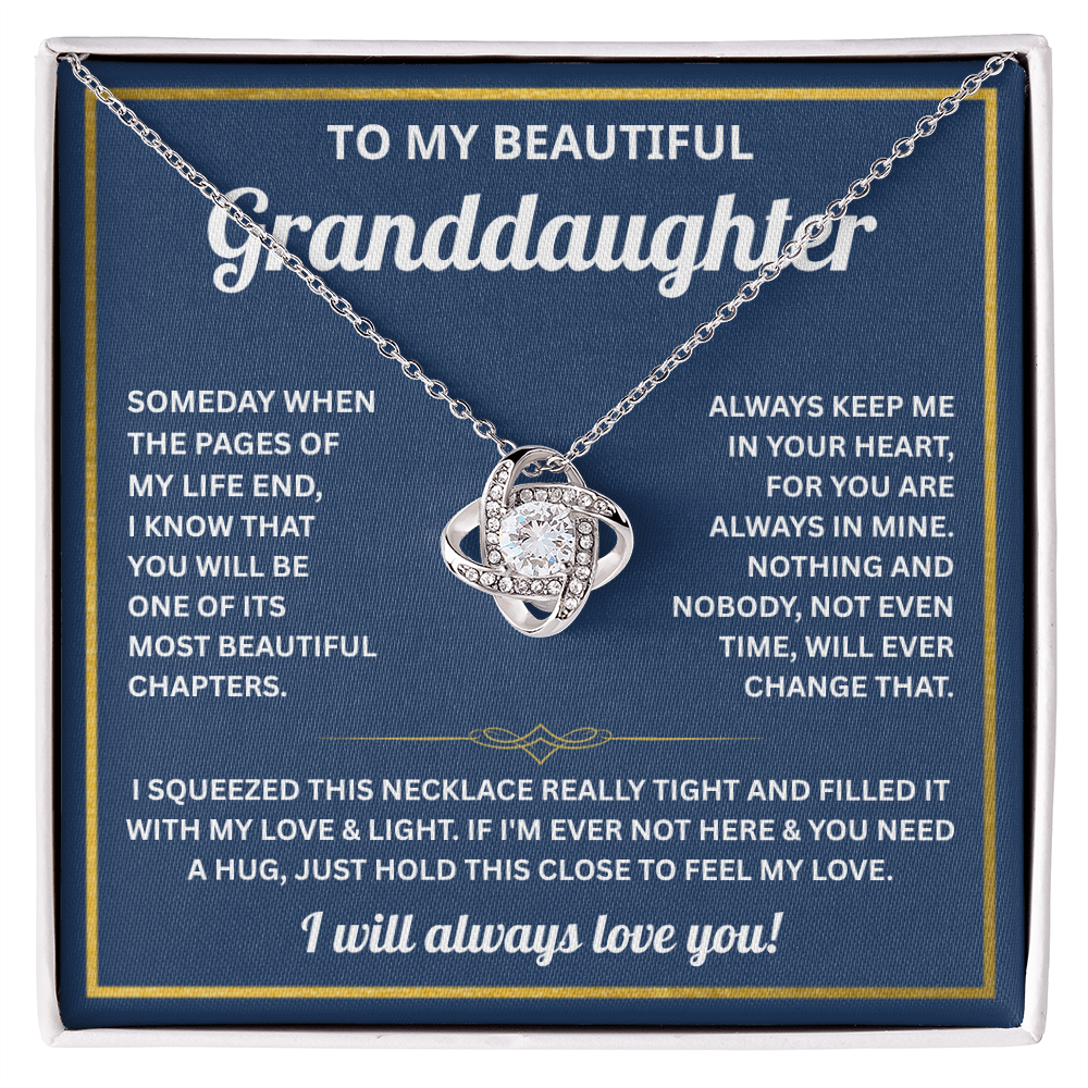 To My Beautiful Granddaughter - Love Knot Necklace for Her