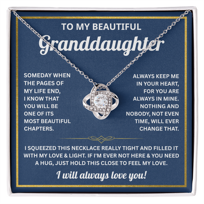 To My Beautiful Granddaughter - Love Knot Necklace for Her