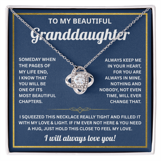 To My Beautiful Granddaughter - Love Knot Necklace for Her