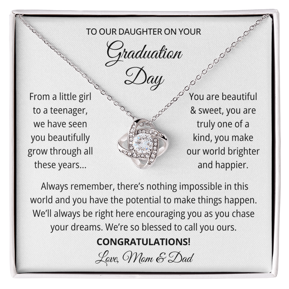 To Our Daughter Graduation Gift Necklace From Mom & Dad