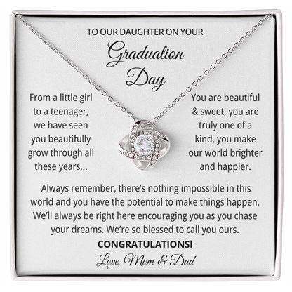 To Our Daughter Graduation Gift Necklace From Mom & Dad